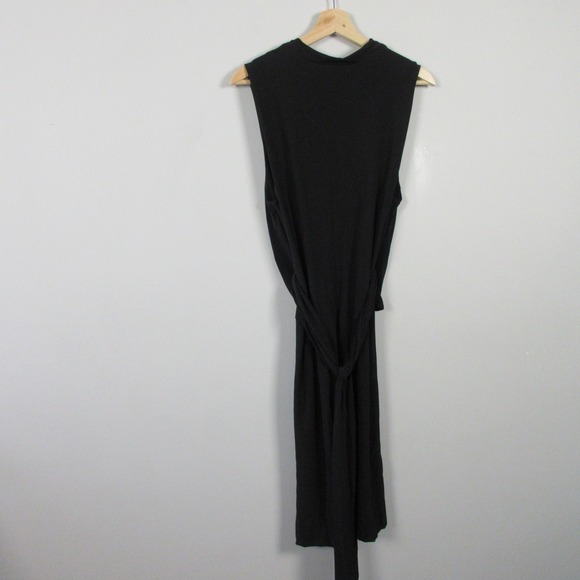 Norma Kamali Sleeveless Wrap Dress XL Black Twist Front Stretch Designer 520 - Picture 9 of 12